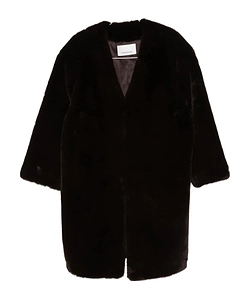 Matera Collarless Faux Fur Coat