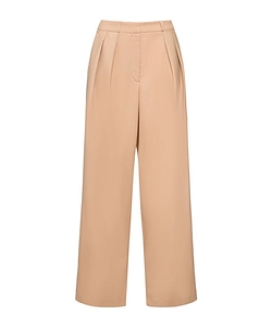 Tansy Pleated Twill Wool Blend Pants