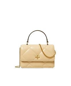 Tory Burch Mini Kira Diamond Quilt Top-Handle Chain Wallet