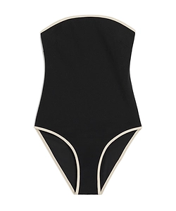 TotÊMe Stripe Edge Strapless Swimsuit