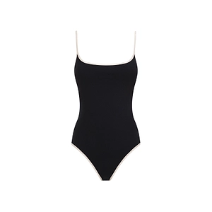 TotÊMe Stripe-Edge High-Cut Swimsuit