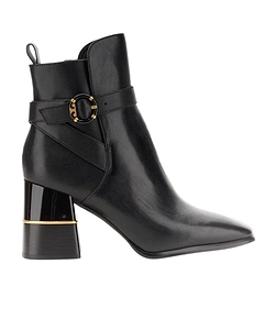 Tory Burch Round-Toe Logo-Buckled Boots