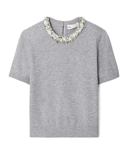 Tory Burch Sequin Short-Sleeved Jumper