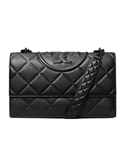 Tory Burch Small Fleming Polished-Grain Convertible Shoulder Bag