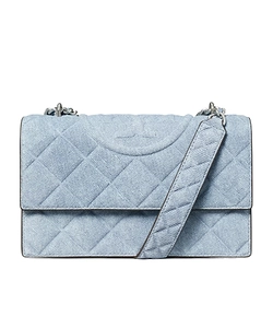 Tory Burch Small Fleming Denim Shoulder Bag