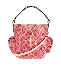 Tory Burch T Monogram Denim Bucket Bag