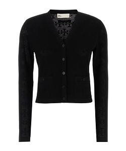 Tory Burch T Monogram Jacquard Cardigan