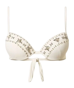 Embroidered Push-Up Bikini Top