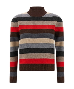 Tory Burch Turtleneck Striped Knit Jumper