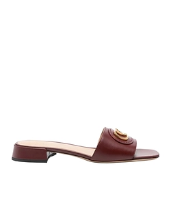 25Mm Leather V-Logo Mules