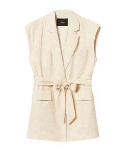 Sleeveless Belted Waistcoat
