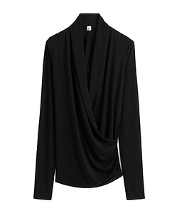 TotÊMe Draped Overlapped Jersey Blouse