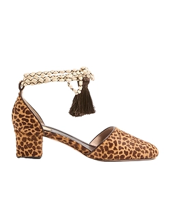 D'orsay Bondie Leopard Print Tassel Pumps