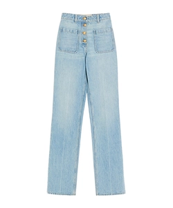 Valentino Button Detailed Straight Leg Jeans