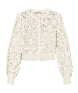 Twinset Pearl-Embellished Knitted Cardigan