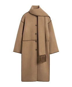 TotÊMe Fringe Detailed Long Sleeved Scarf Coat