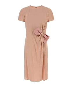 Valentino	Bow Detailed Crewneck Midi Dress