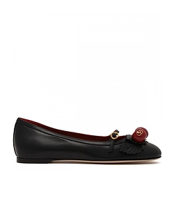 Valentino Cherryfic Leaf Detailed Ballet Flats
