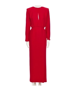 Valentino Cut-Out Detailed Long-Sleeved Dress