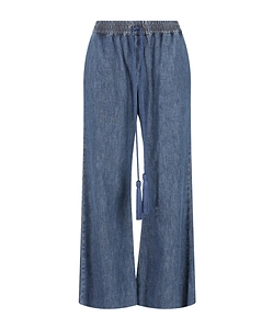 Valentino Logo Plaque Wide Leg Jeans