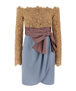 Valentino Embroidered Off-Shoulder Dress