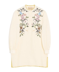 Valentino	Floral Patterned Long-Sleeved Mini Dress