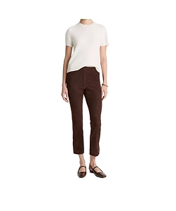 Suede Split-Hem Trousers