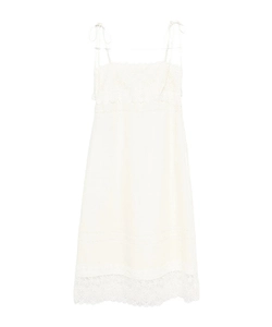 Valentino Lace Trim Sleeveless Midi Dress