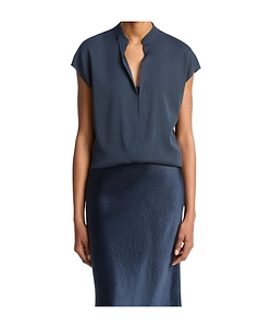 V-Neck Short-Sleeve Blouse