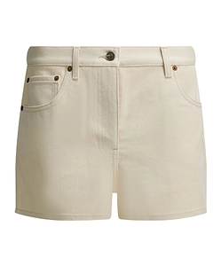 Valentino Vgold Logo Patch Denim Shorts