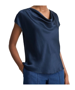 Vince Satin Cowl-Neck Blouse