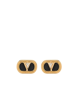 Valentino Ovalette Embellished Earrings