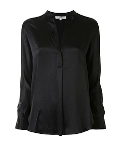Vince Open Neck Long-Sleeved Loose Fit Blouse