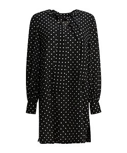 Valentino Polka Dot Printed Long-Sleeved Dress