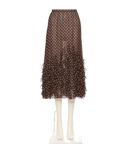 Valentino Polka Dot Printed Ruffled Skirt