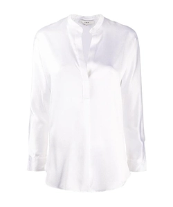 Vince Open Neck Long-Sleeved Loose Fit Blouse