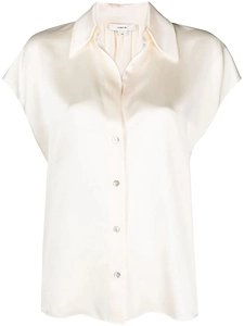 Vince Short Sleeve Button-Up Blouse