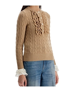 Valentino Ruffled Crewneck Jumper