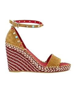 Valentino Studded Wedge Heeled Sandals
