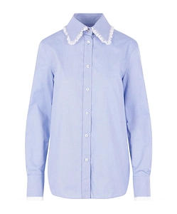 Valentino Ruffled Trim Long-Sleeve Shirt