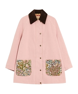 Valentino Floral-Pocket Denim Peacoat