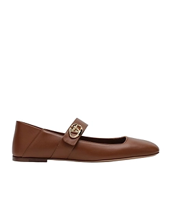 Valentino Vlogo Locker Mary-Jane Square Toe Ballerina Shoes