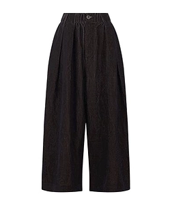 Wide-Leg Pants With Buttons