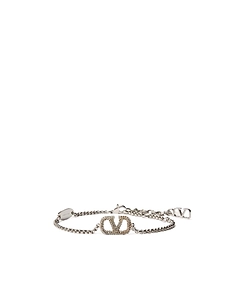 Valentino Logo Plaque Embellished Bracelet
