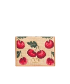 Valentino Vlogo Signature Cherry Patterned Wallet