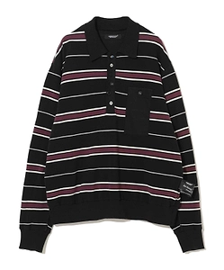 Undercover Striped Long Sleeve Polo Shirt