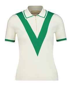 Valentino Zip Detailed Short-Sleeved Knitted Top