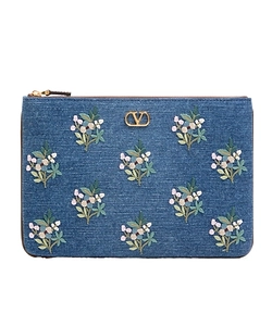 Valentino Vlogo Floral Flat Wallet