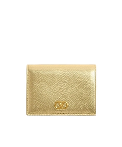 Vlogo Signature Laminated Grainy Calfskin Wallet