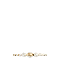 Vlogo Signature Metal And Pearl Tie Clip